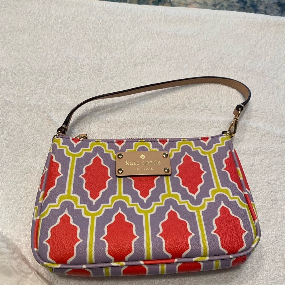 Kate Spade Red and Purple Geometric Shoulder Bag